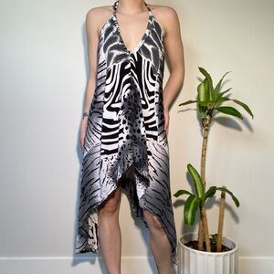 Animal Print Backless Bikini Cover / Dress - S/M